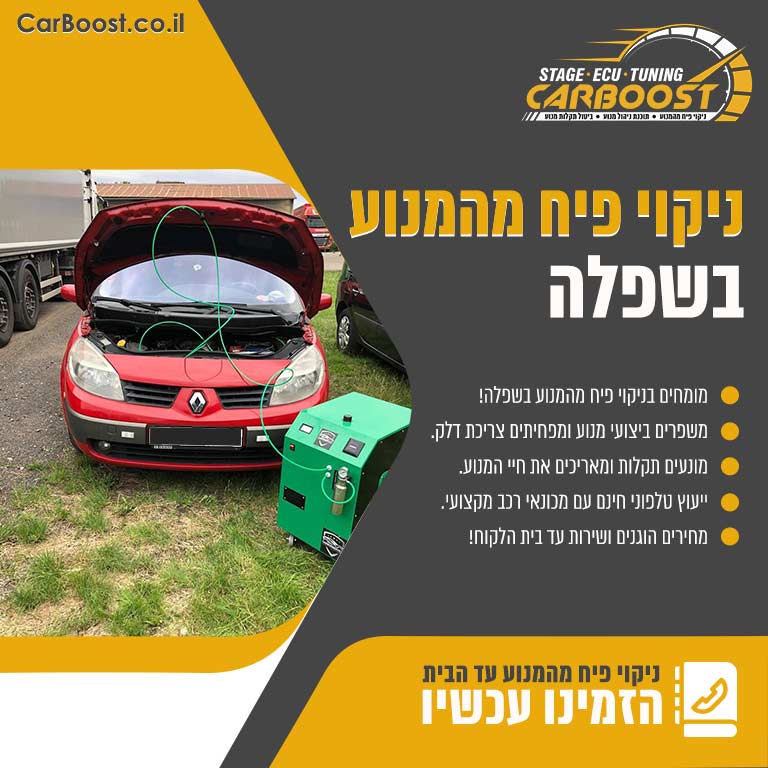 ניקוי פיח מהמנוע בשפלה