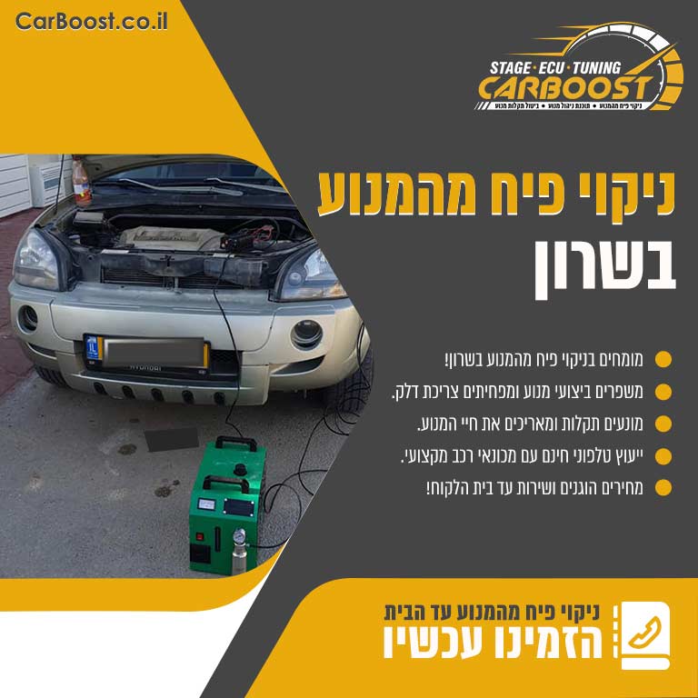 ניקוי פיח מהמנוע בשרון